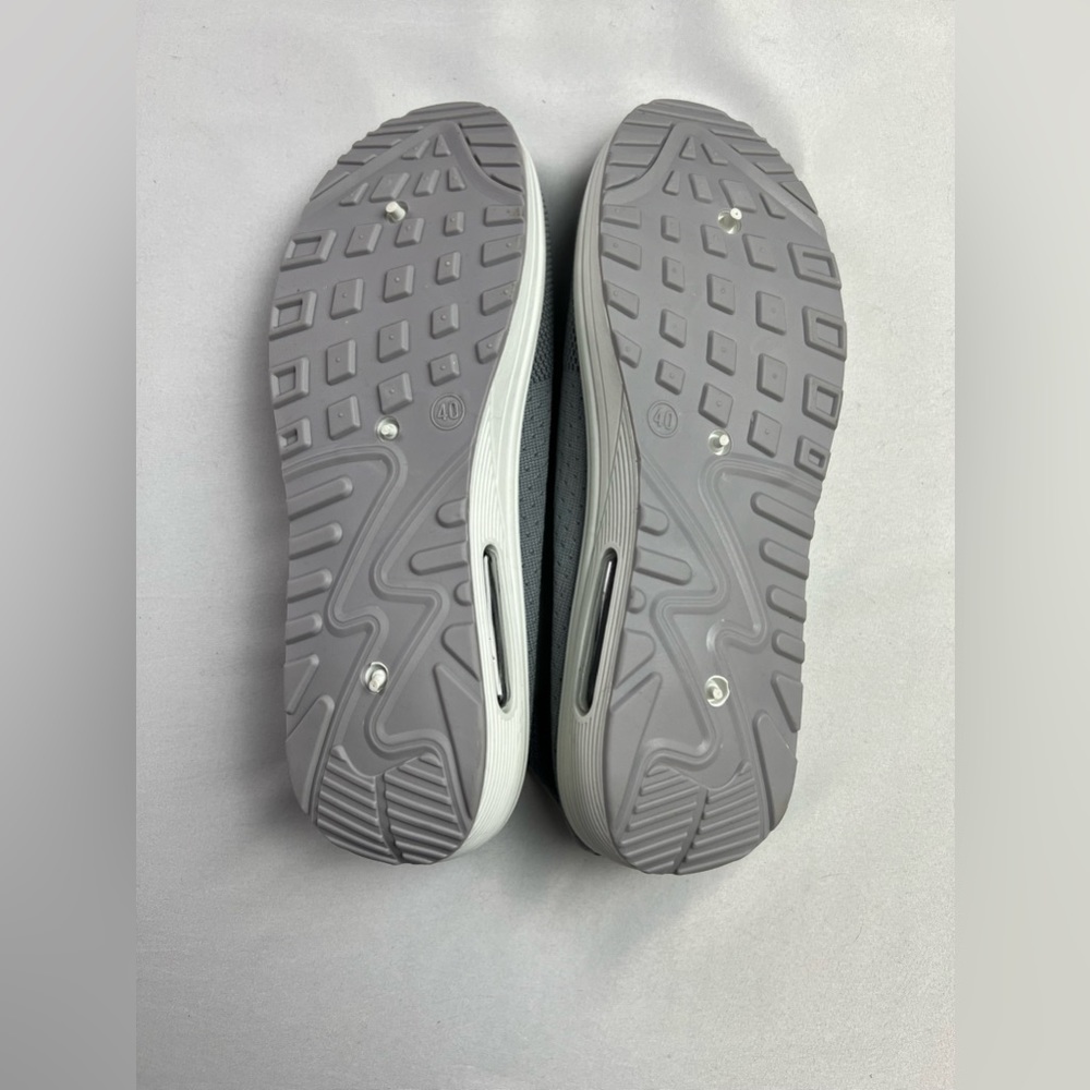 Mesh Comfort Slip-On Walking Vacation Travel Beach Gray Sneakers - Picture 7 of 13
